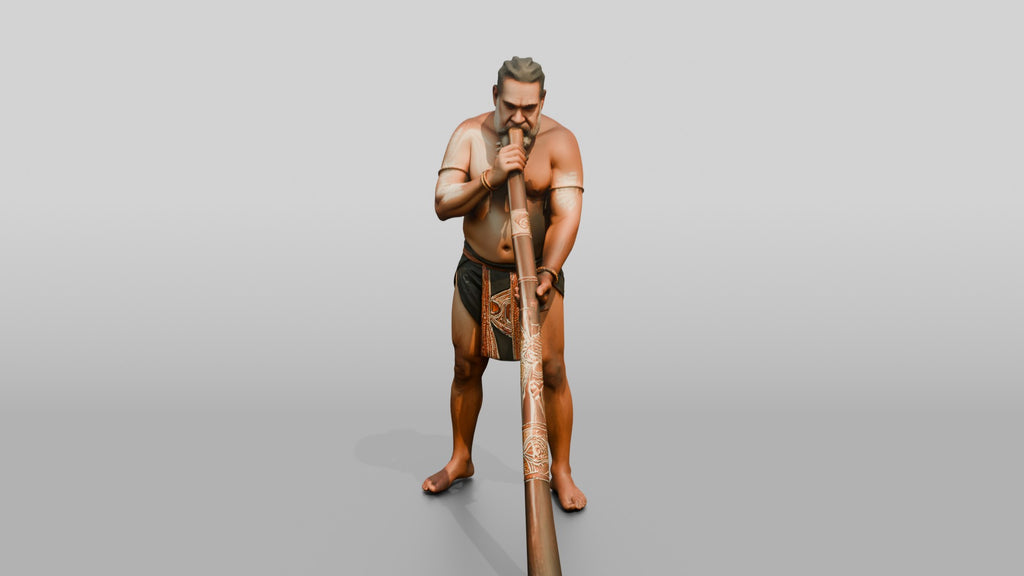 Didgeridoo Player with Painted Instrument