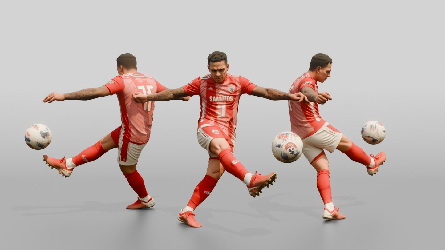 Soccer Player Bending a Free Kick