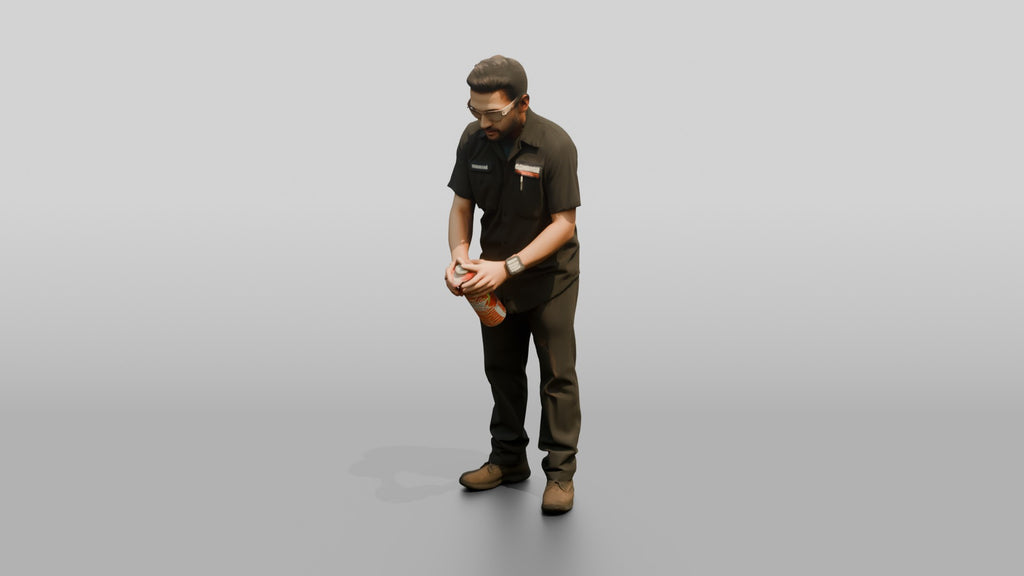 Mechanic Spraying Brake Cleaner