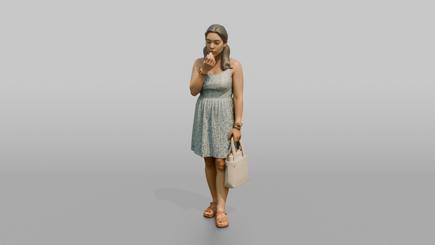 Vacationer Wearing Sundress And Leather Sandals