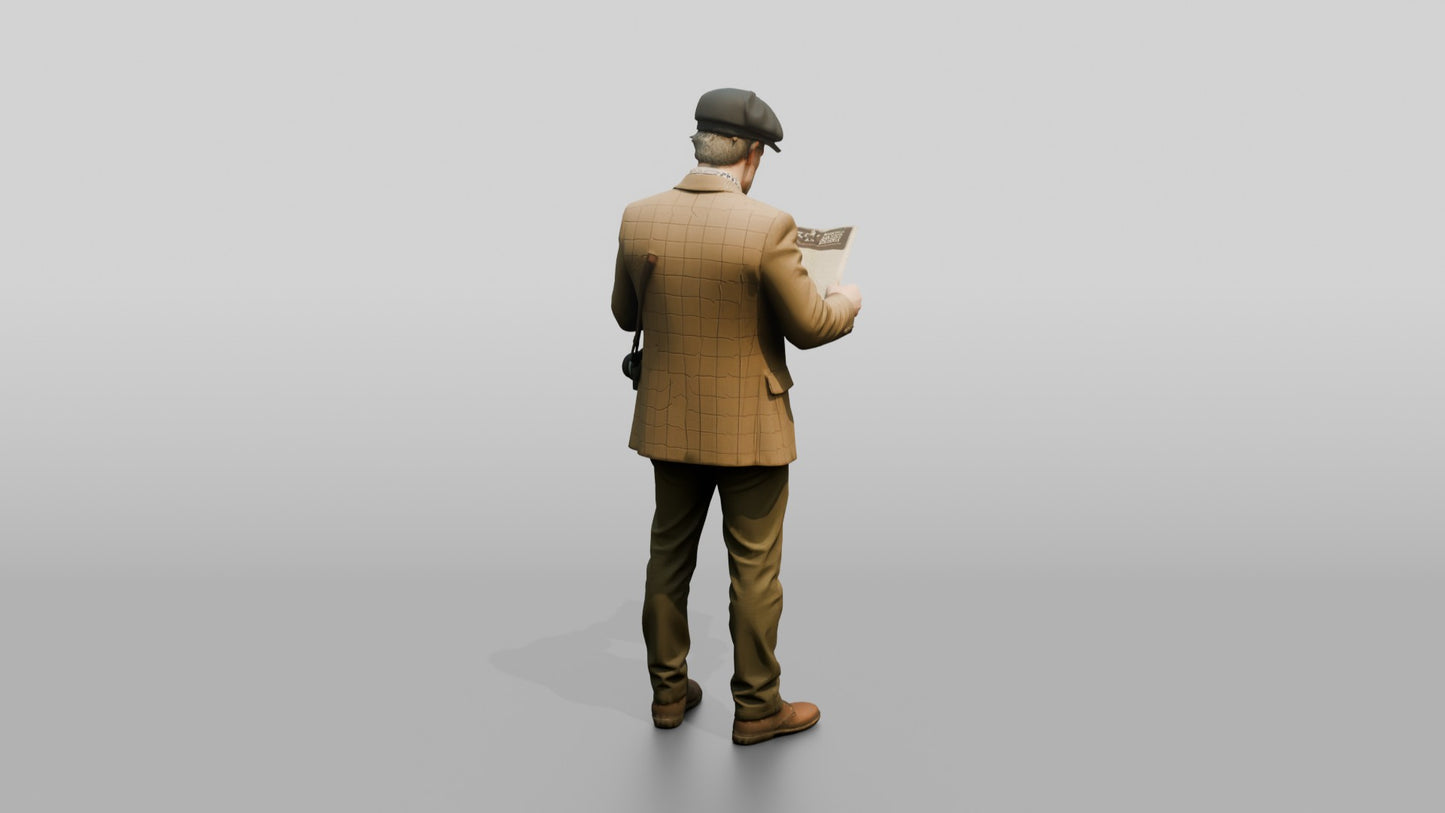 Man in Tweed Jacket with Camera