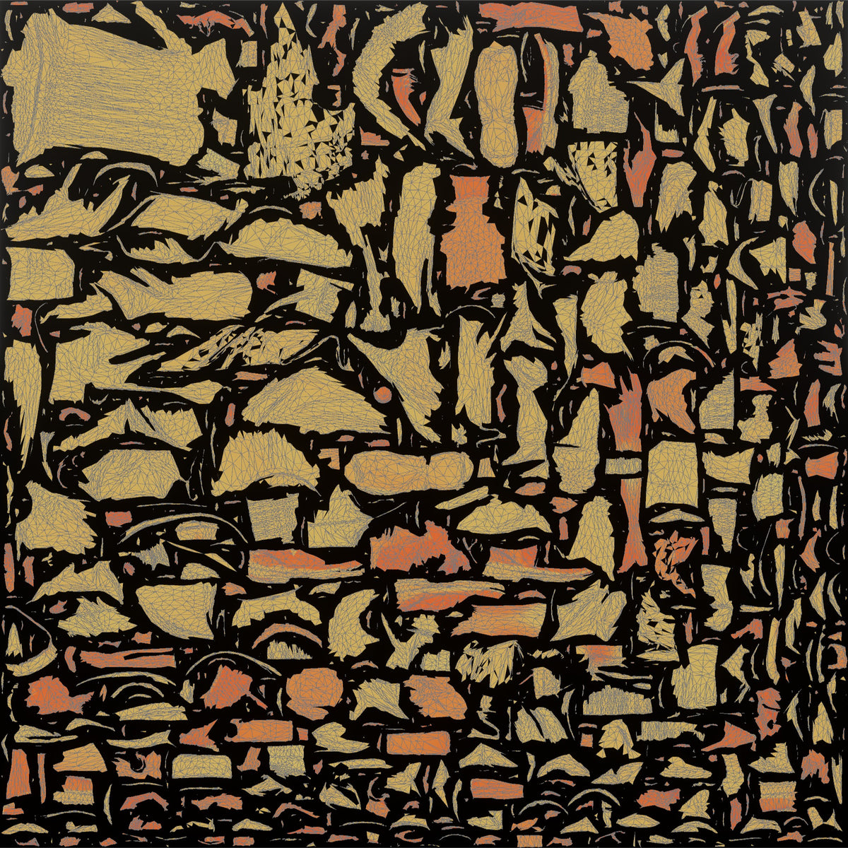 Grandfather Holding A Pipe, Examining It Thoughtfully - UV layout, metallic roughness map