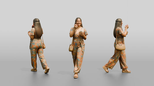Plus-Size Young Lebanese Woman in a Summer Jumpsuit