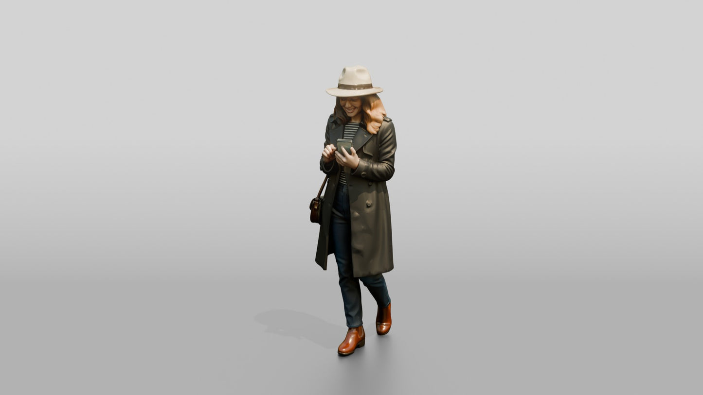 Woman Consulting Phone Map