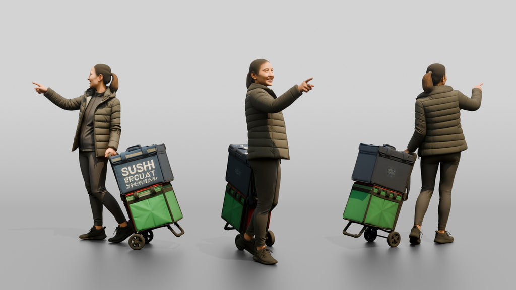 Woman with Delivery Cart