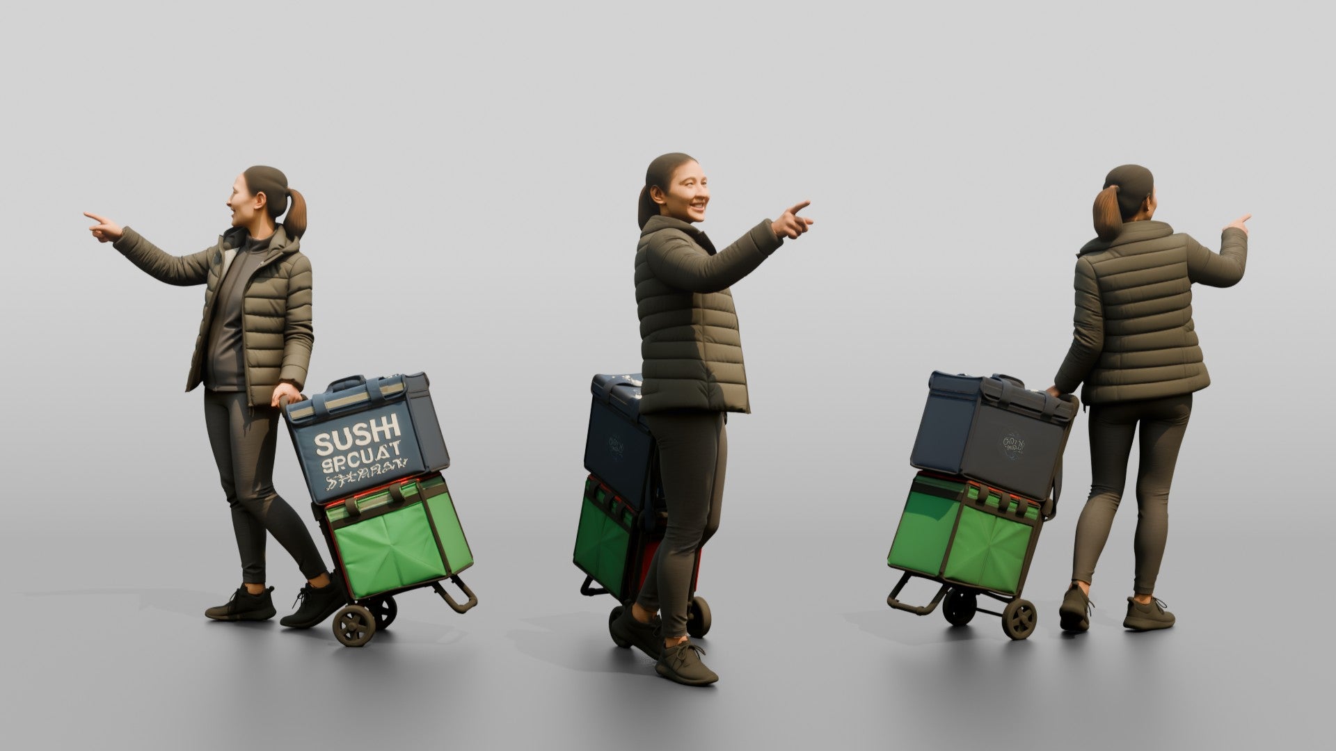 Woman with Delivery Cart