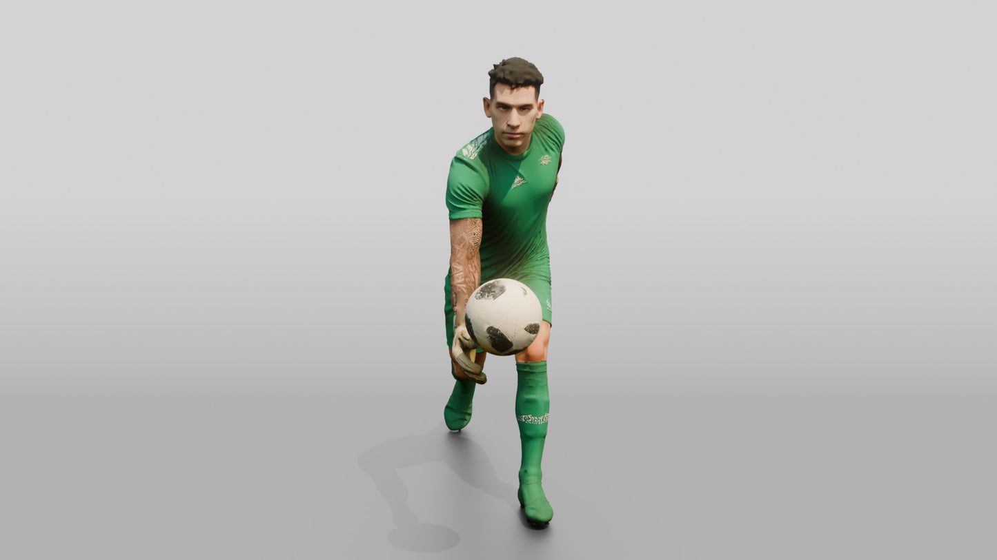 Goalkeeper Throwing the Ball Downfield