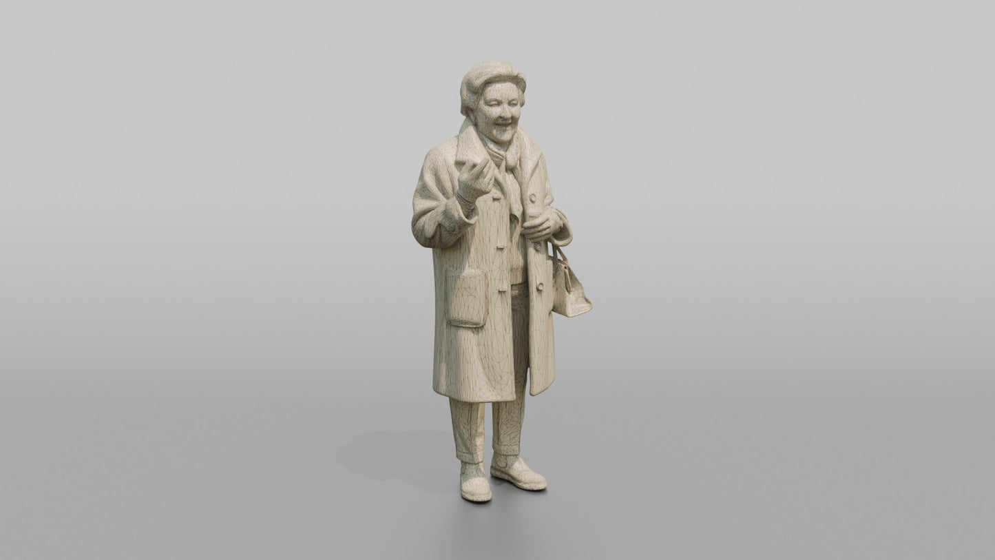 European Grandmother Standing and Chatting