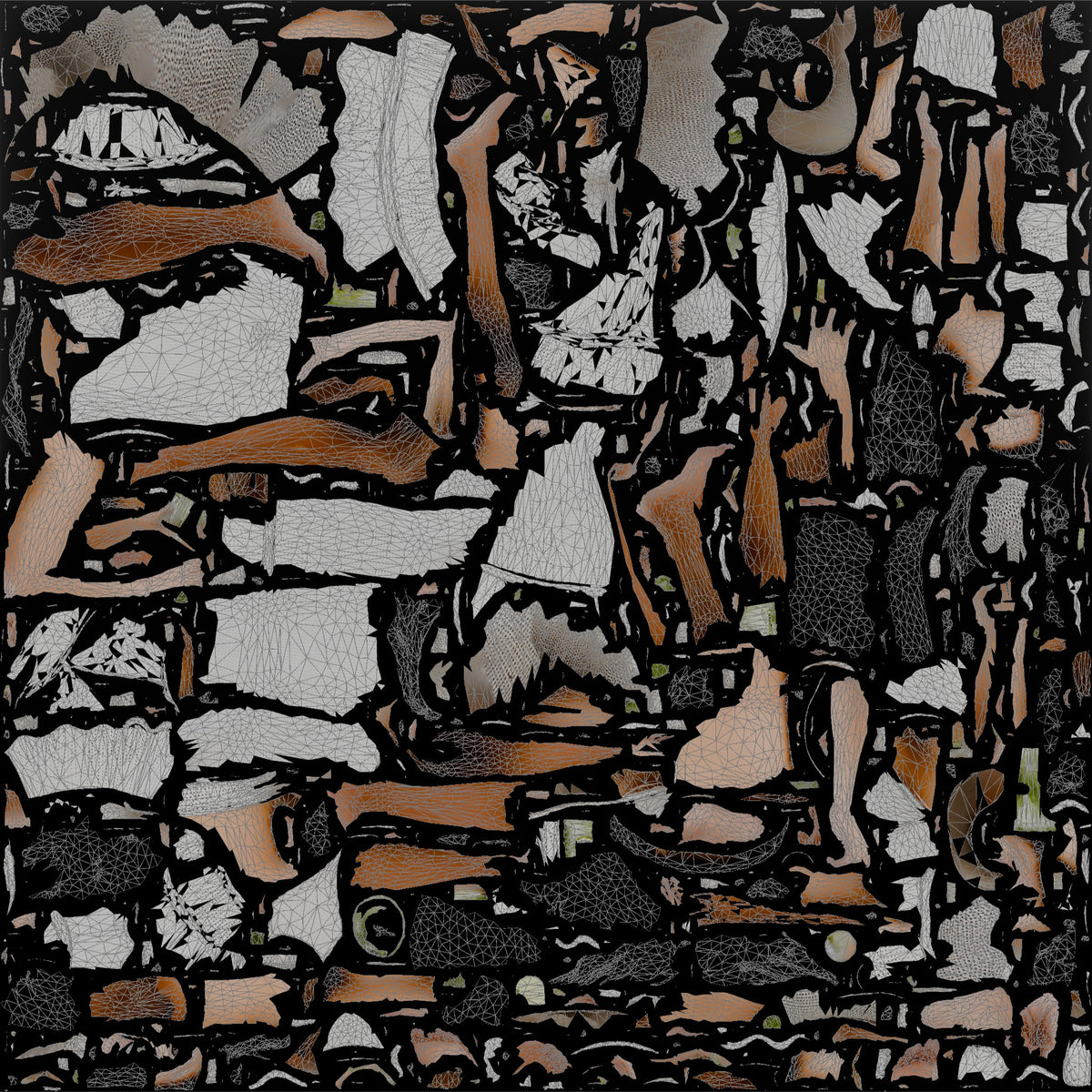 Woman Dancing in a Crochet Dress - UV layout, base color map