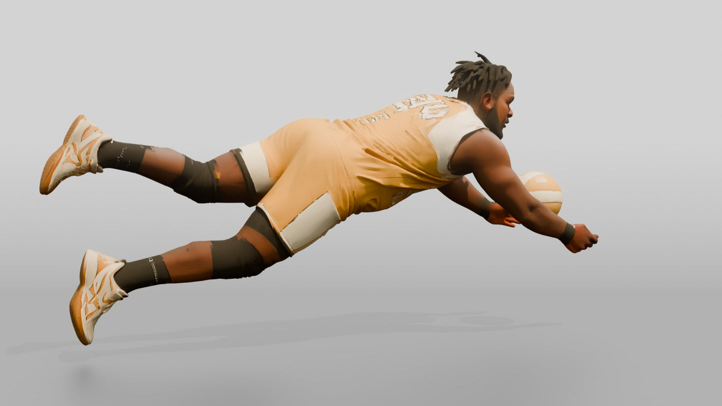 Black Male Volleyball Player in Gold and White Uniform