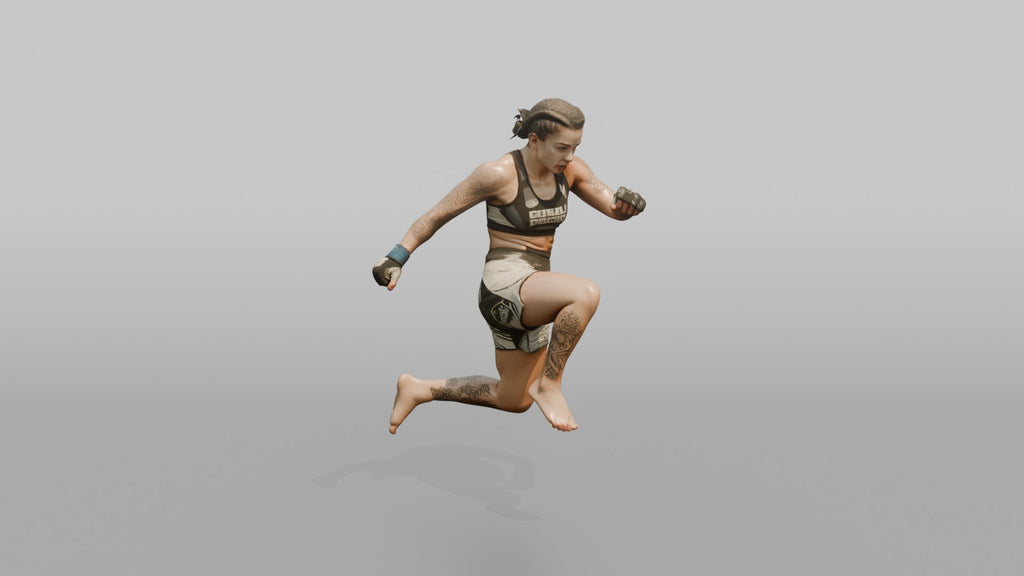MMA Fighter Dynamic Flying Knee Strike