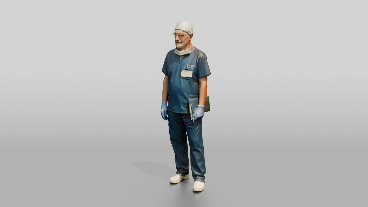 Older White Man Doctor Standing