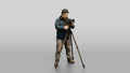 Chinese Man Photographer with Camera Tripod