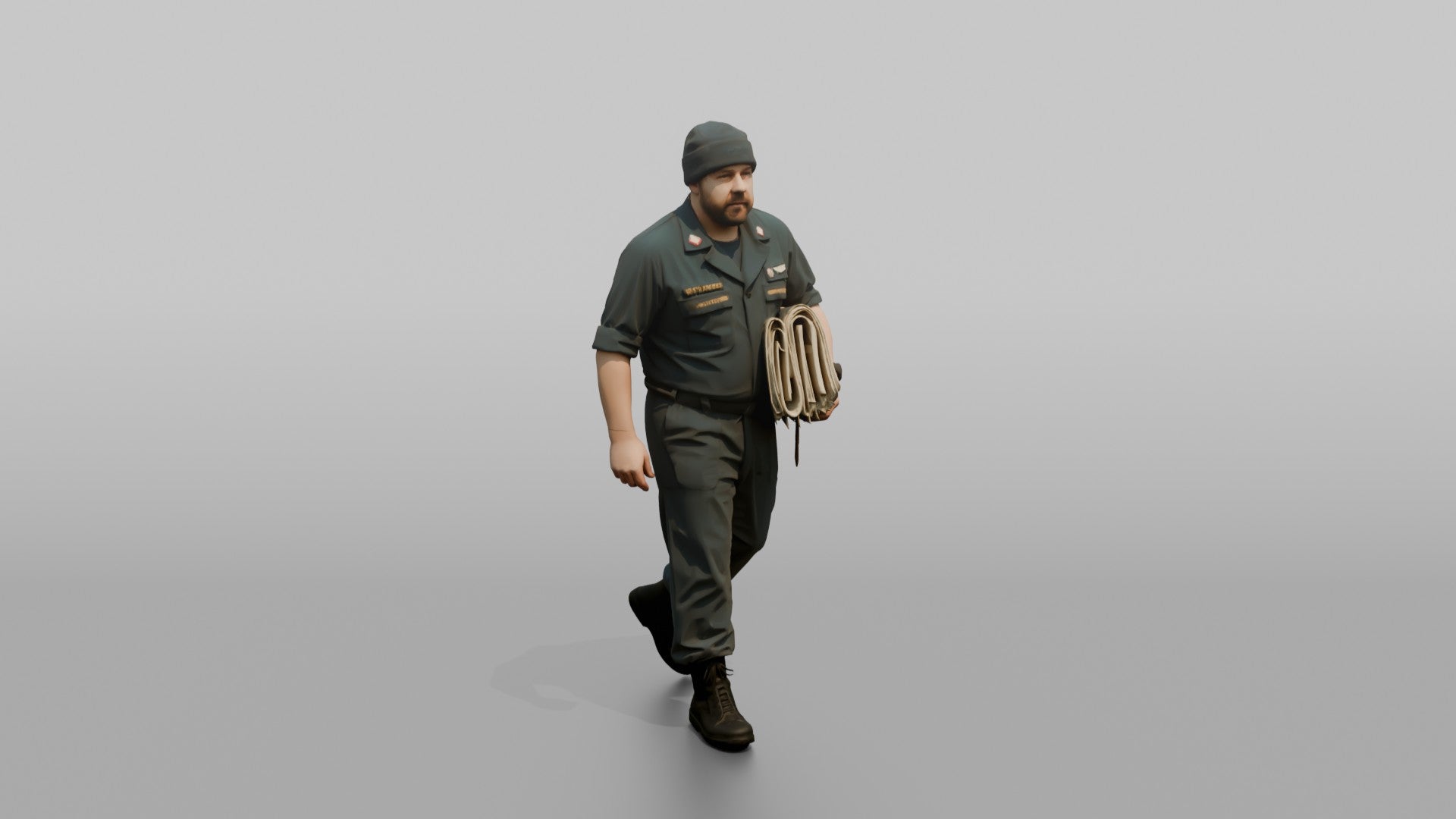 Quartermaster Carrying Navigation Charts Across the Bridge