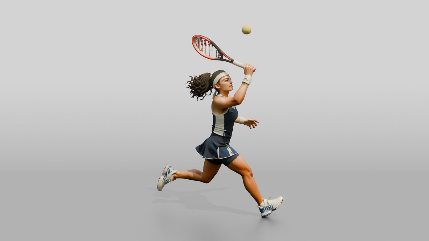 Female Tennis Player Hitting a Defensive Lob