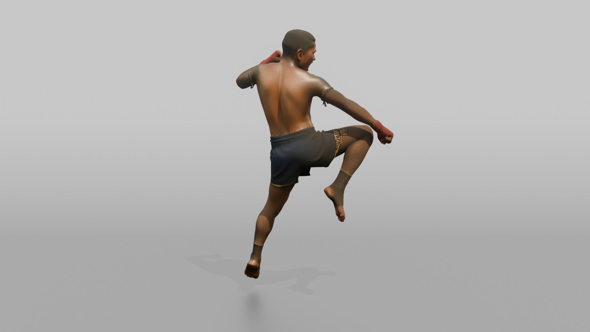 Muay Thai Fighter Flying Knee Strike