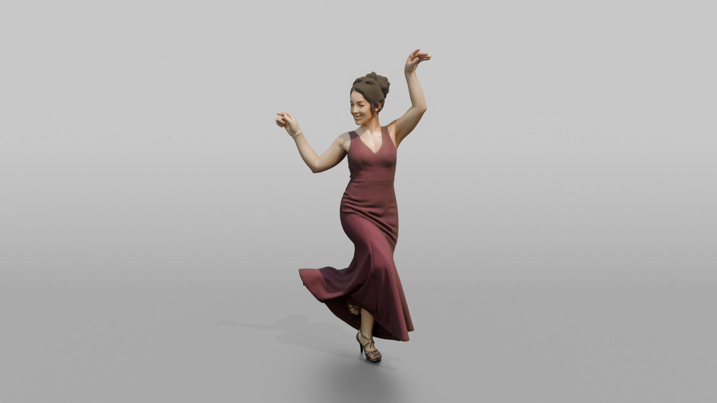 Wedding Guest Striking a Dance Pose