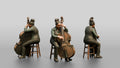 Jazz Double Bassist Plucking Strings
