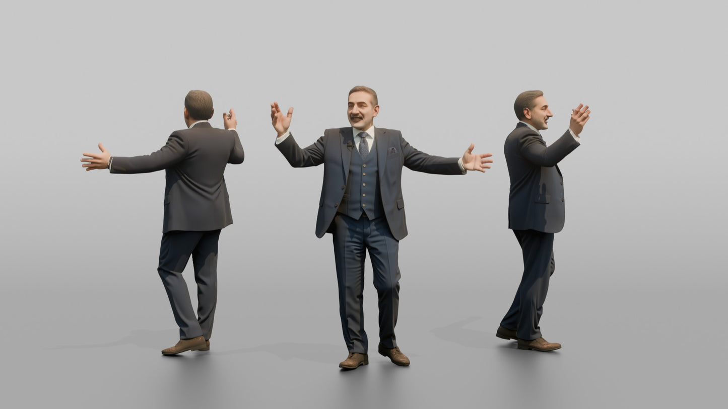 Wedding Guest Gesturing While Telling a Story