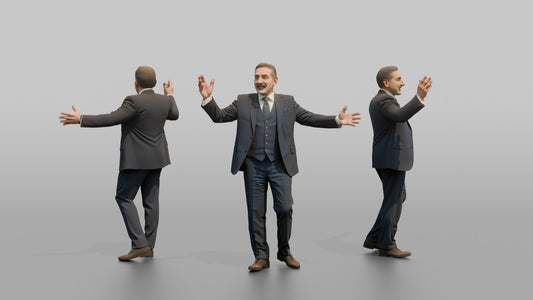 Wedding Guest Gesturing While Telling a Story