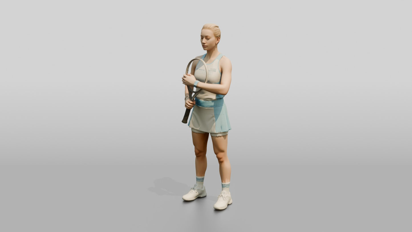 Female Tennis Player in a Calm Pre-Match Moment