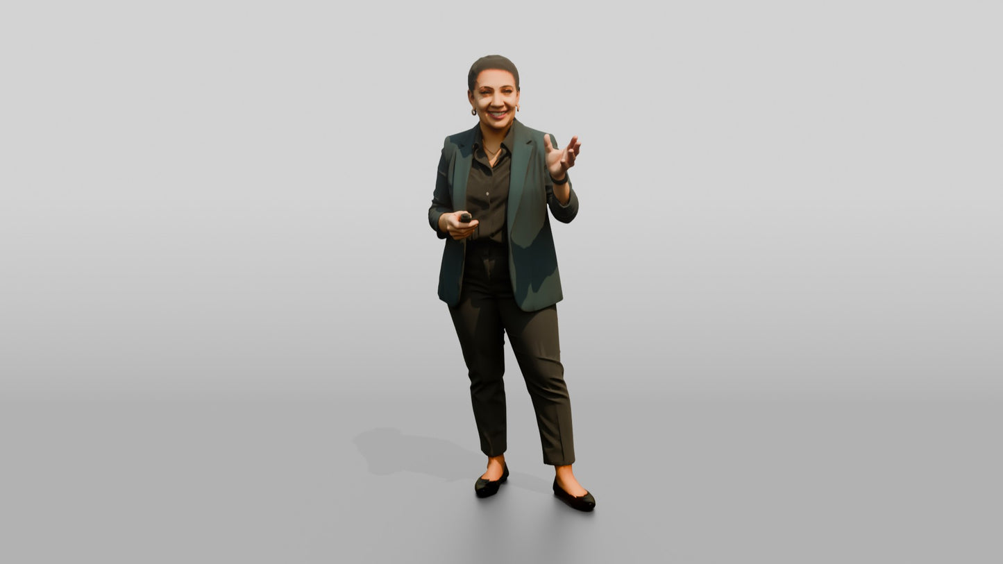Businesswoman Presenting at a Screen