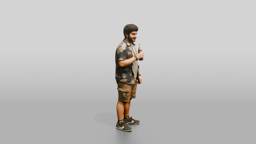 Stocky Young Lebanese Man by a Food Truck