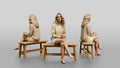 Woman Resting on a Wooden Bench