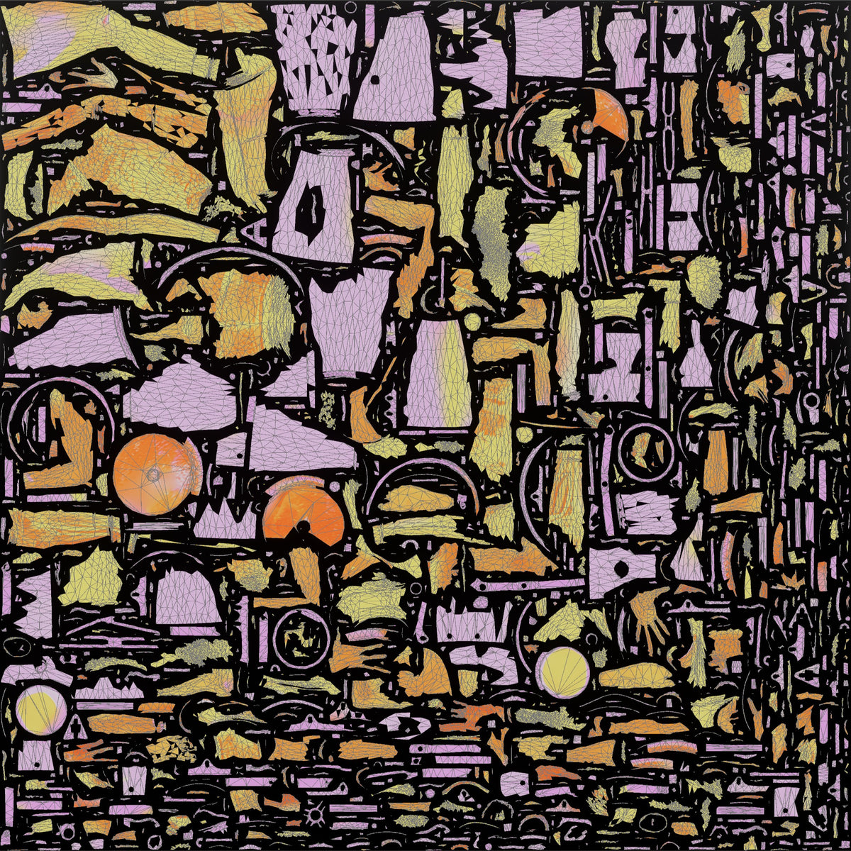 Percussionist Playing Conga Drums - UV layout, metallic roughness map