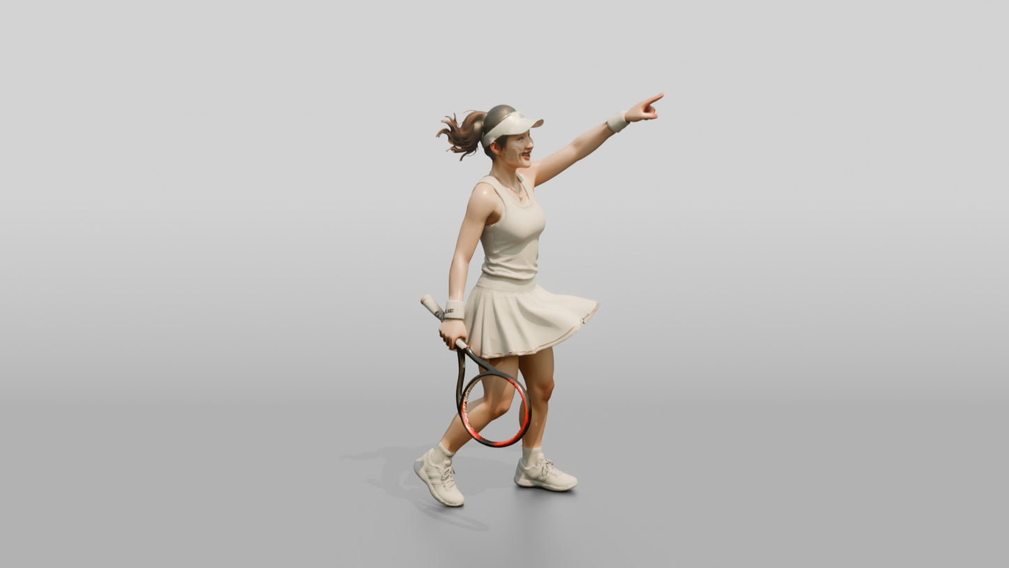 Female Tennis Player Celebrating a Victory