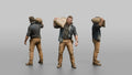Farmer Slinging Grain Sack Over Back