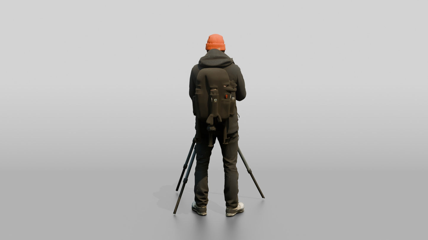 Norwegian Man Photographing a Frozen Tree