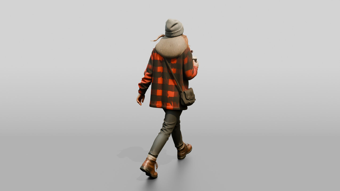 Canadian Woman in Heavy Flannel Coat
