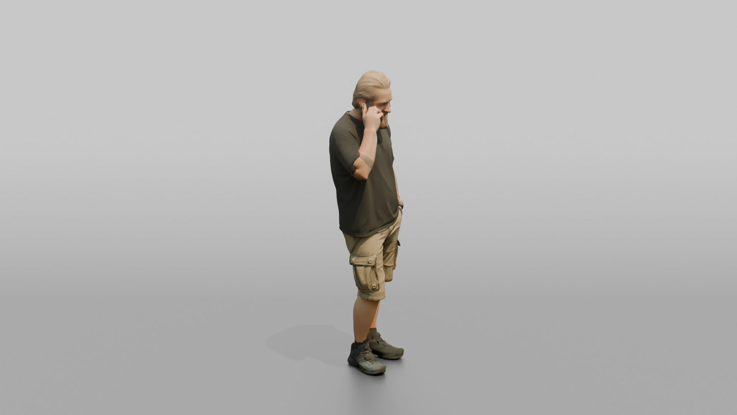 Scandinavian Man Talking on His Phone