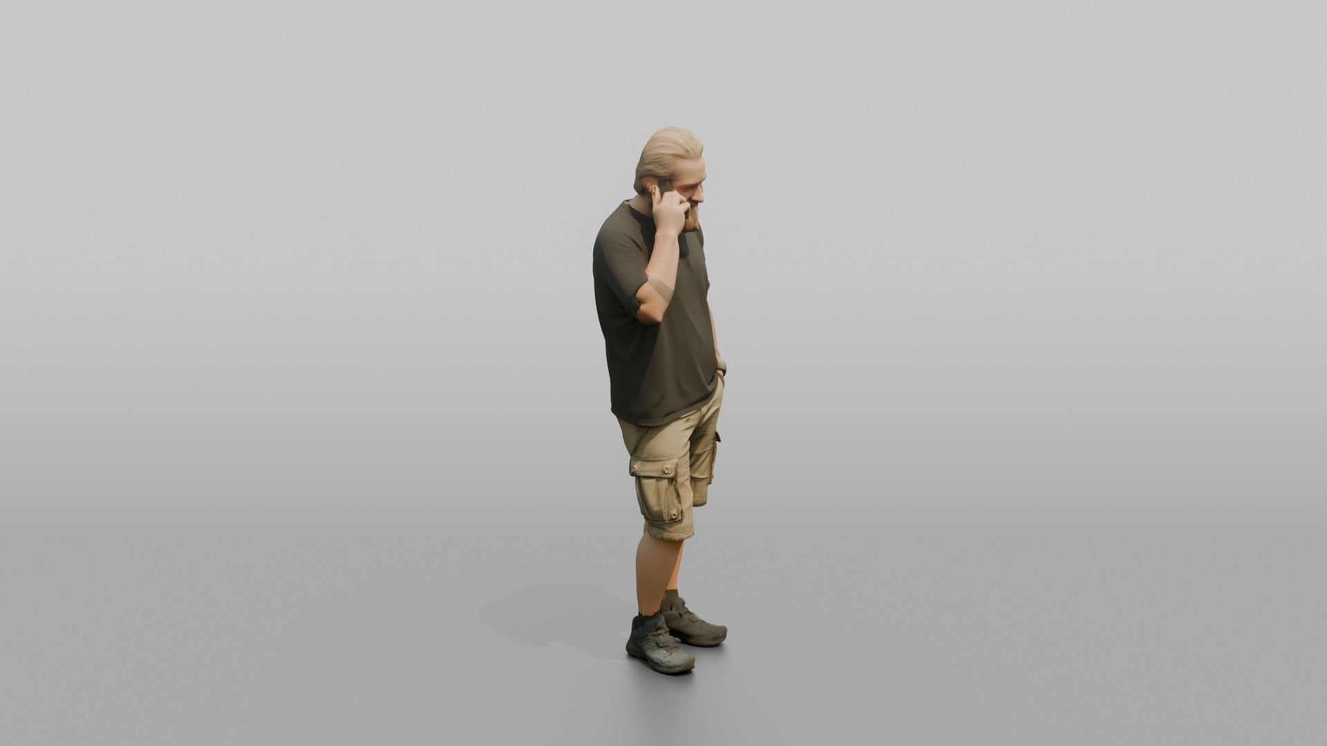 Scandinavian Man Talking on His Phone