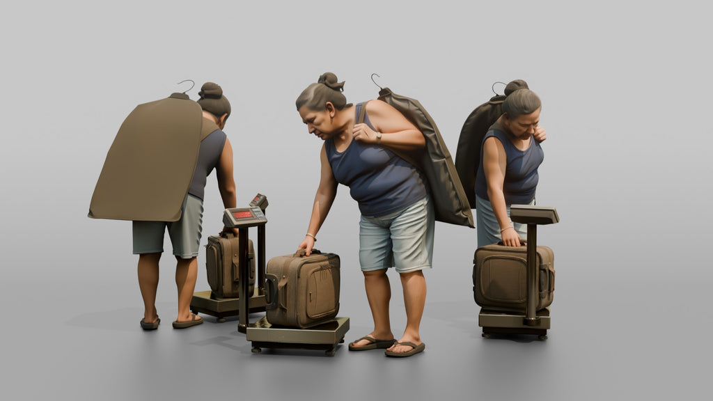 Traveler Weighing Her Suitcase