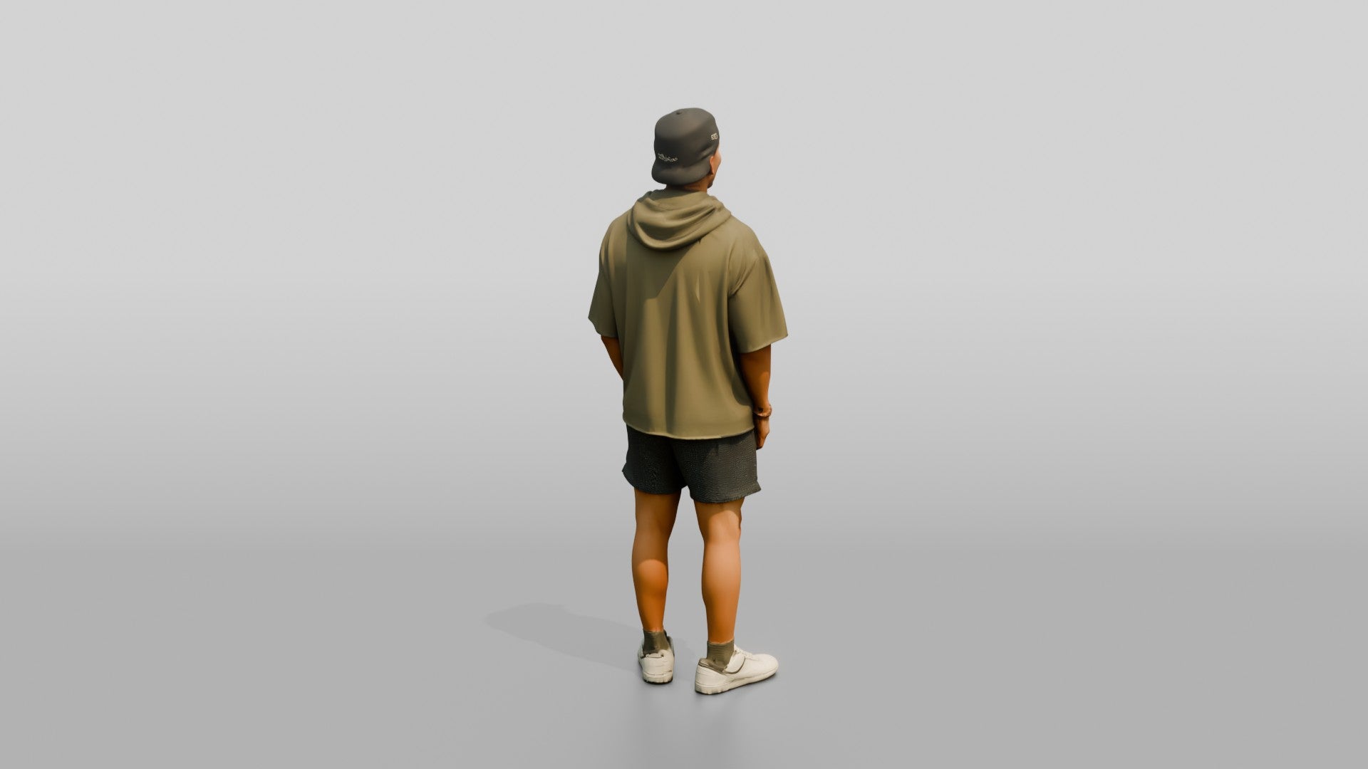 Latino Man Relaxed Pose in Terry Cloth Hoodie