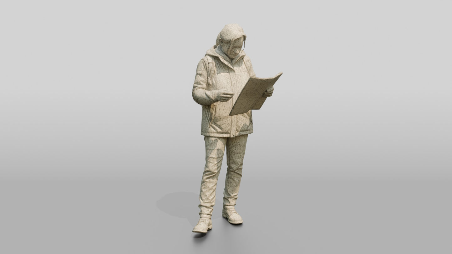 Woman Navigating City Square