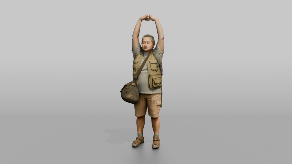 Traveler Stretching After A Long Flight