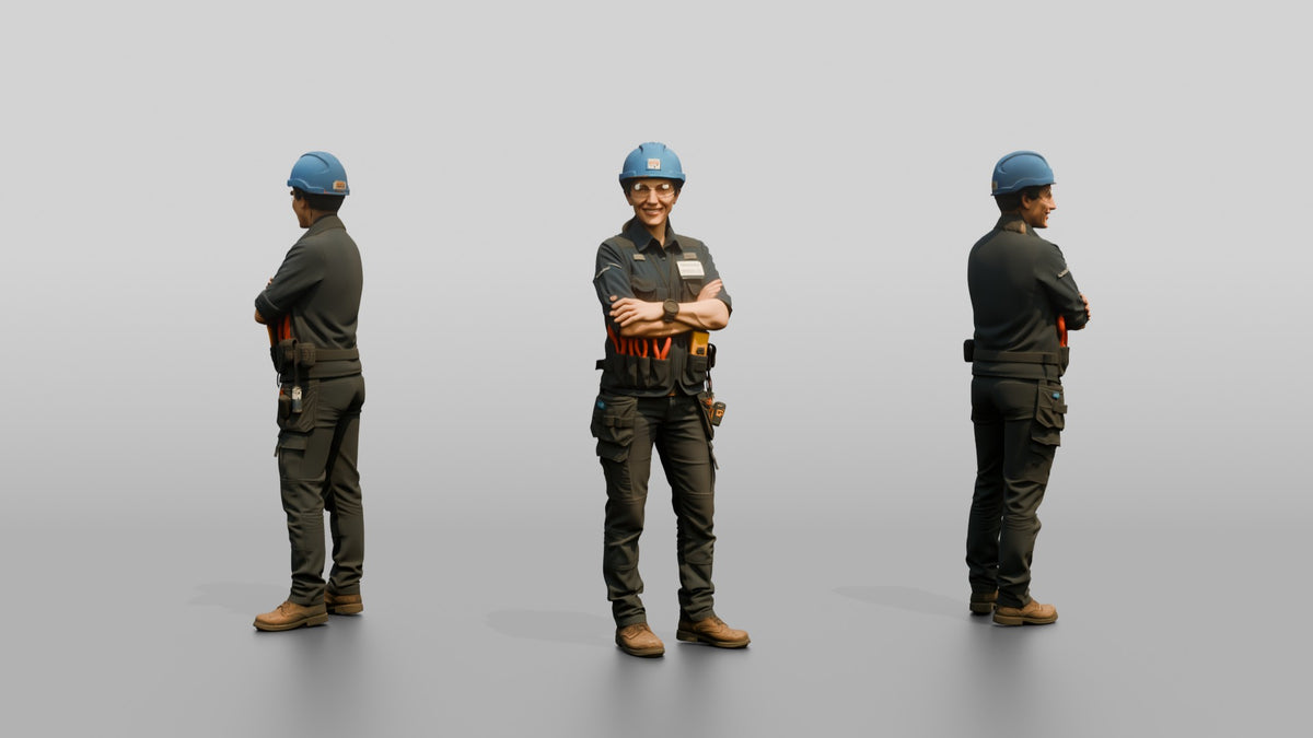 Construction Worker Woman 100 - 3D character model