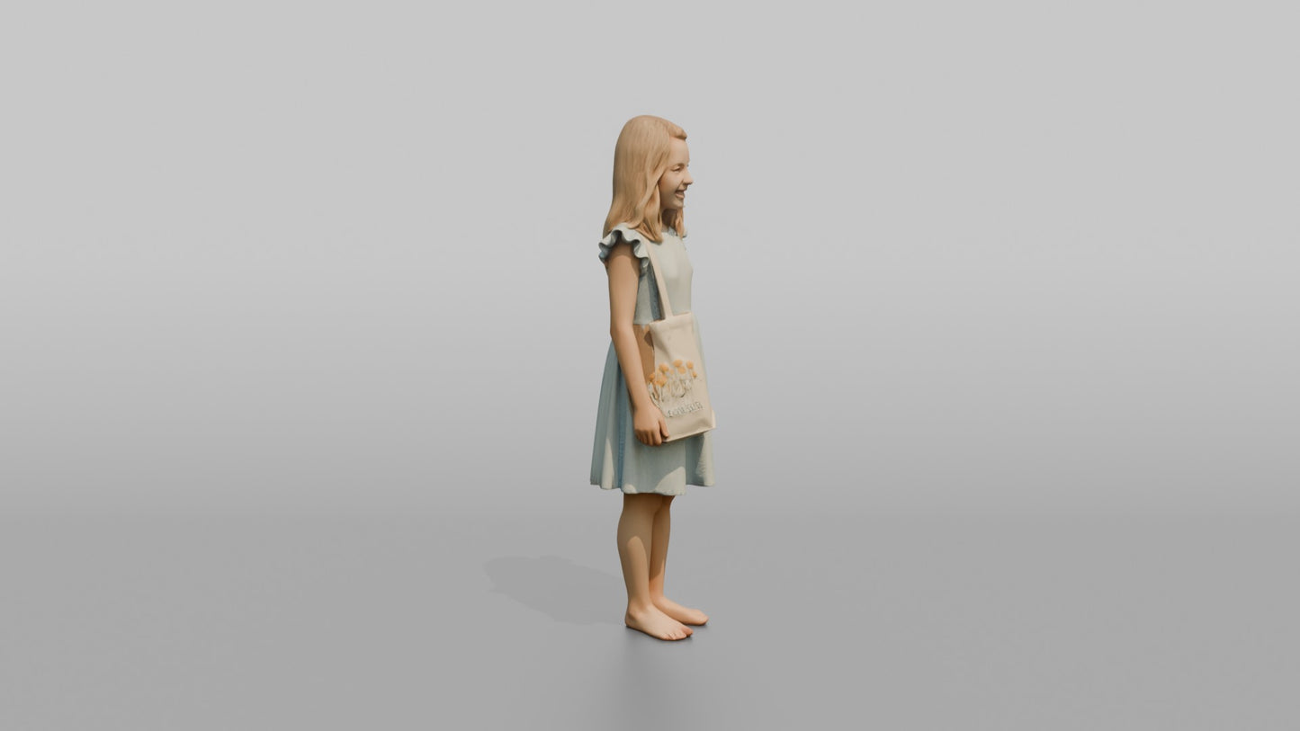Scandinavian Girl Smiling in a Cotton Summer Dress