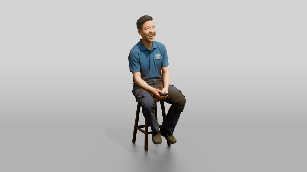 Seated Delivery Worker