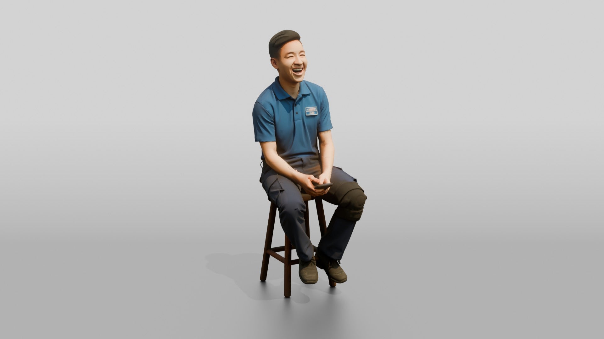 Seated Delivery Worker