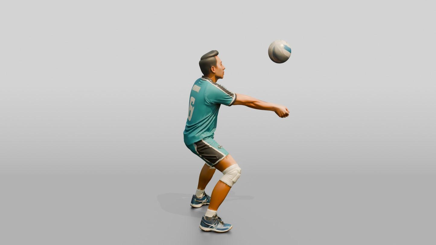 Southeast Asian Male Volleyball Player in Teal Uniform