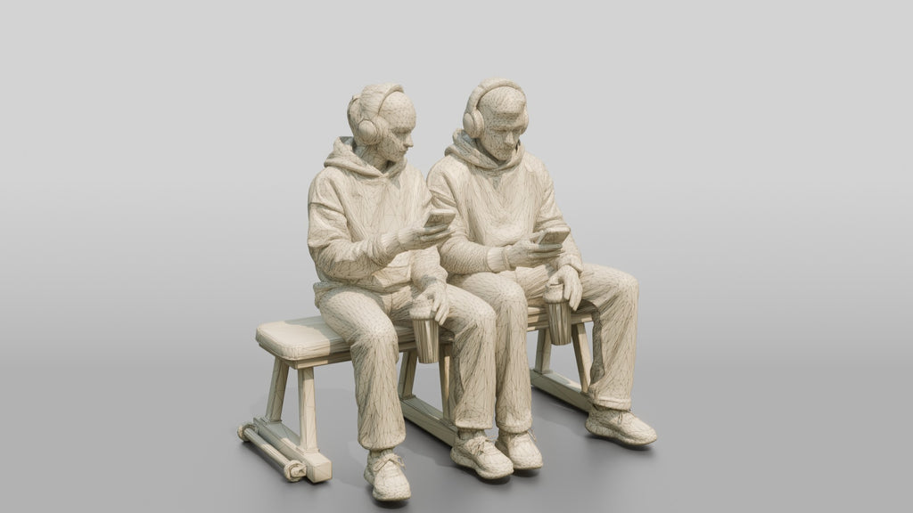 Two Men Sitting on Gym Bench