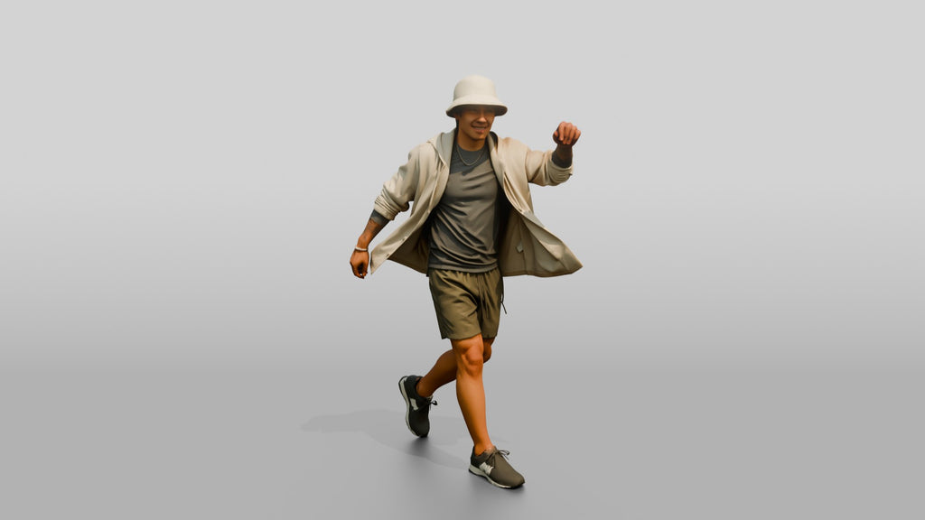 Man Shaking Out Open Linen Hoodie