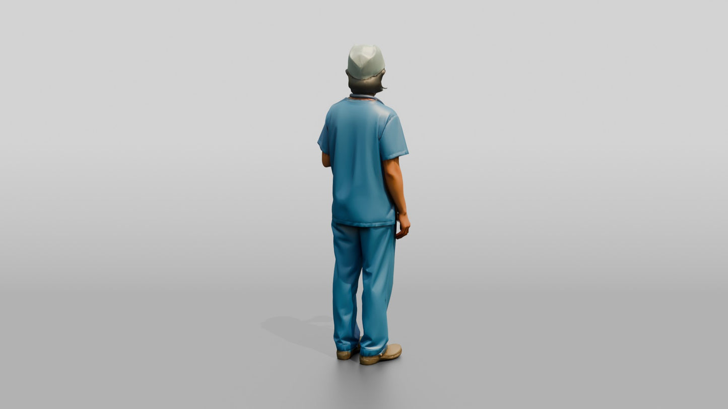 Middle-Aged East Asian Woman Doctor Holding Coffee