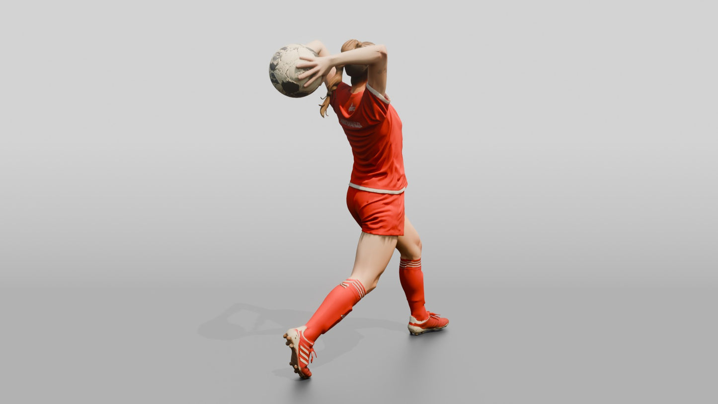 Soccer Player Arched Throw-In