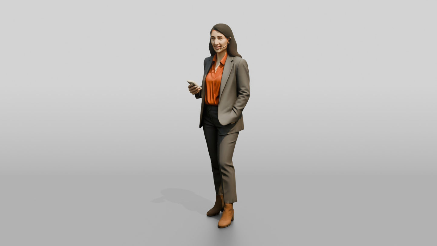 Businesswoman in a Blazer and Scarf
