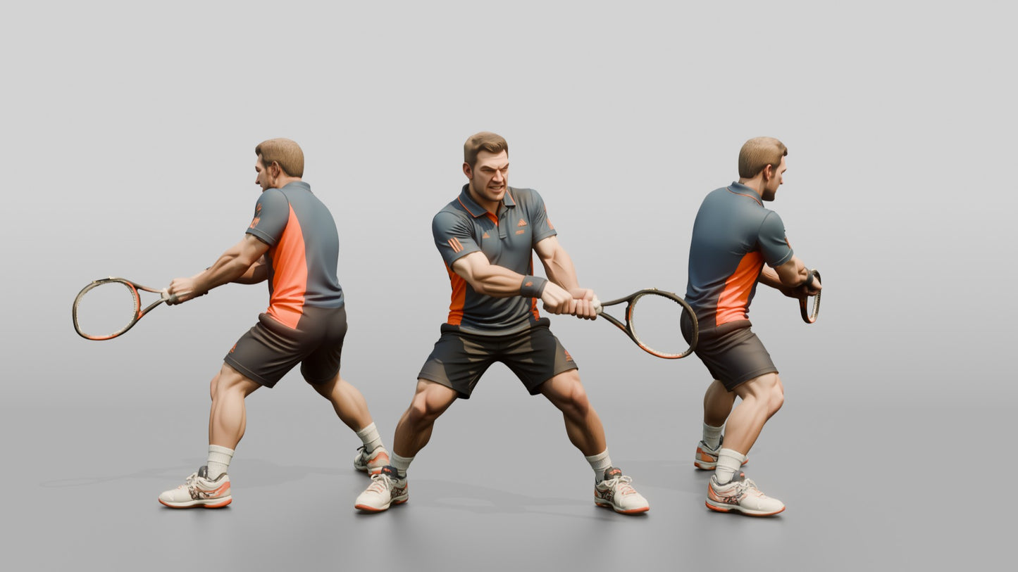 Male Tennis Player Unleashing a Powerful Forehand